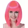 Mittellange Glatthaar - Perücke in Neon Pink für Frauen