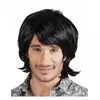 Perruque retro noire homme