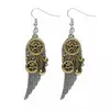 Boucles d'oreilles rouages et plumes adulte Steampunk