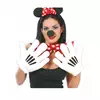 Handschuhe Comic-Maus Zubehör für Erwachsene schwarz-weiss