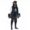 Costume da moschettiere blu navy da uomo, Taglia: Medium