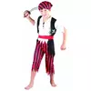 Déguisement pirate rayures noires et rouges garçon, Taille: 4–6 ans (110–120 cm)