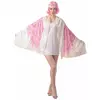 Rosa Poncho-Kostüm für Damen mit Engelsflügeln