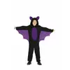 Kleine Fledermaus-Kostüm für Jungen Halloween schwarz-lila, Größe: 3-4 Jahre (95-105 cm)