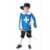 Costume da moschettiere blu per ragazzi, Taglia: 4-6 anni (110-120 cm)