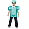 Minecraft™-Kostüm Diamant-Rüstung für Kinder türkis, Größe: 7-8 Jahre (124 - 136 cm)