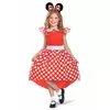 Costume classico rosso di Minnie per bambine, Taglia: 5-6 anni (109 - 126 cm)