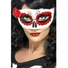 Farbige Halbmaske mit kleiner Rose für Damen