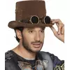 Steampunk-Zylinder mit Retro-Brille Kostümzubehör braun