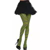 Adult green and black striped tights