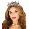Tiara da principessa argentata con pietra rossa per adulti