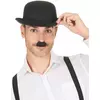Moustache Charlie Chaplin noire adulte