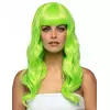 Perruque longue verte fluo femme