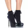 Calzini alla caviglia in pizzo nero da donna