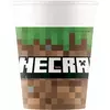 8 bicchieri di carta Minecraft da 200 ml