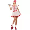 Sportliches Baseballspielerin-Kostüm für Damen Fasching weiss-rot