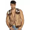 Cowboy-Weste für Herren Kostümzubehör braun-weiss