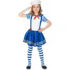 Kostüm schimmenender Seemann für Mädchen, Größe: 3-4 Jahre (92-104 cm)