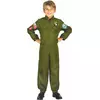 Jetpilot-Kinderkostüm Overall khaki, Größe: 4-6 Jahre (110-120 cm)