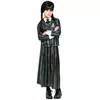 Costume da uniforme scolastica di Wednesday Addams per bambine, Taglia: 11-13 anni (142-164 cm)