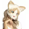 Niedliche Katzen-Maske für Erwachsene Tier-Maske braun-weiss