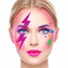Adesivi glitterati multicolore a forma di fulmine per il viso