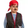 Wilde Piraten-Klebetattoos für Kinder Fasching schwarz-rot