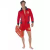 Rotes Baywatch-Rettungsschwimmerkostüm für Erwachsene, Größe: Large