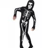 Skelett-Kostüm Untoter Halloween-Verkleidung für Jungen schwarz-weiss, Größe: 7-9 Jahre(130/143 cm)