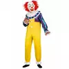 Horrorfilm-Killerclown Halloween-Kostüm für Herren blau-gelb-weiss, Größe: Medium