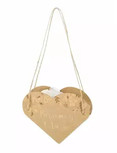 10 sacchetti a forma di cuore Sprinkle Love color kraft e bronzo 12 x 13 cm