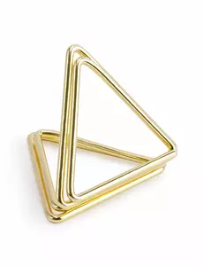 10 portacartellini segnaposto triangolari dorati 2.3 cm