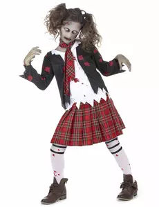Zombie Schülerin Kostüm für Kinder, Größe: 7-9 Jahre (M)