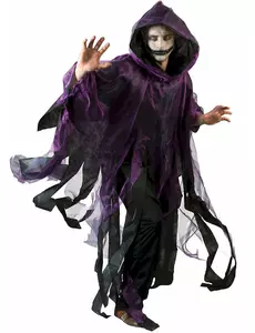 Mantello viola e nero da adulto Halloween