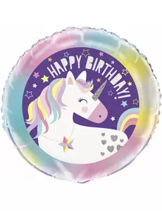 Einhorn-Ballon Happy Birthday Partyzubehör bunt 45 cm