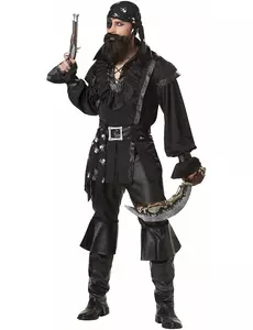 Men's black shirt pirate costume