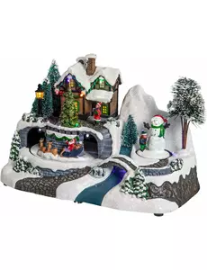 Casa luminosa del villaggio di Natale 23 x 15 x 16 cm