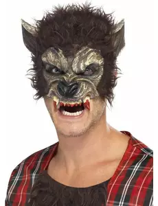 Halloween Werwolfs-Halbmaske für Erwachsene