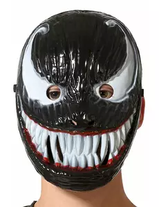 Superschurke Spinnen-Maske für Halloween Erwachsene schwarz-weiss