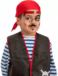 Wilde Piraten-Klebetattoos für Kinder Fasching schwarz-rot