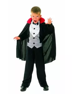 Vampir-Halloweenkostüm für Jungen schwarz-grau-weiß, Größe: 10-12 Jahre (130-140 cm)