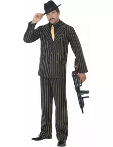 Costume da gangster Charleston a righe da uomo, Taglia: Large