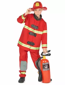 Costume da pompiere rosso per bambini, Taglia: 4-6 anni (110-120 cm)