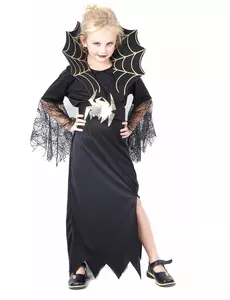 Déguisement sorcière araignée dorée fille Halloween, Taille: 10–12 ans (130–140 cm)
