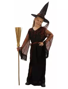 Déguisement sorcière noir fille Halloween, Taille: 10–12 ans (130–140 cm)