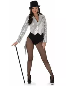 Déguisement cabaret argent femme, Taille: Medium
