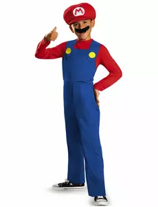 Mario™ Kostüm für Kinder rot-blau, Größe: 7-8 Jahre (124 - 136 cm)