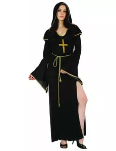 Costume da suora con spacco da donna, Taglia: Medium