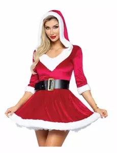 Costume da Babbo Natale donna, corto e rosso, Taglia: Medium/Large (42-44)
