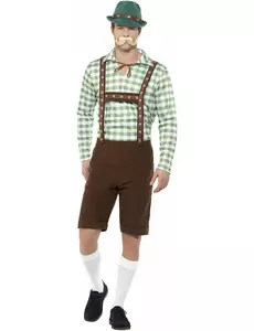 Déguisement bavarois vert et marron adulte, Taille: Large